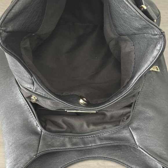 Miztique Black Purse With Gold Tone Chain Accents - Picture 9 of 14